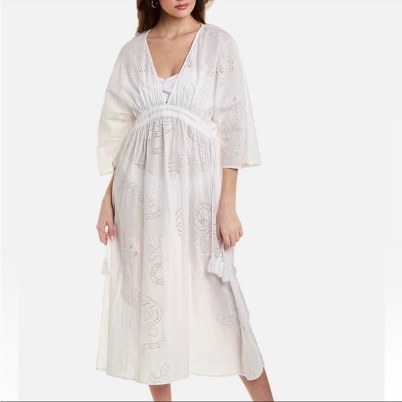 Solid & Striped The Kaftan Maxi Dress Size M White Swim Coverup - Picture 2 of 11